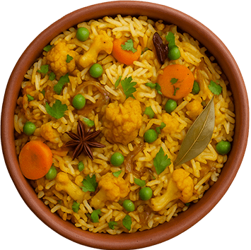 Veg Biryani – Würziges vegetarisches Biryani bei Noon Mirch Landshu
